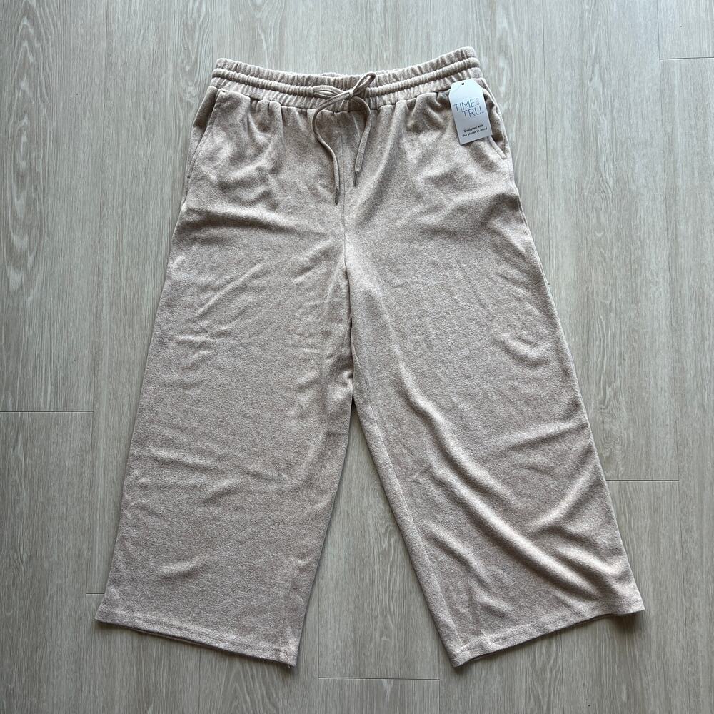 Time And Tru Wide Leg Haggi Pant Lounge Juniors Large 12-14 Cropped